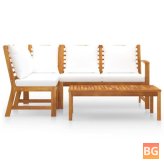 Garden Lounge Set with Cushion and Pillow