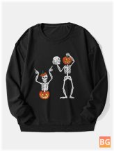 Pumpkin & Skull Sweatshirt - Mens