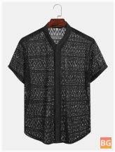 Short Sleeve Shirts with Mesh Pattern
