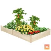 King So Raised Garden Bed 8x4x1FT Wooden Garden Bed Elevated Planter Box Outdoor Garden Bed for Vegetable Flower Herb Gardening