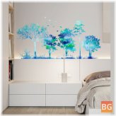 Blue Gradient Forest Wall Stickers - Version of The New Hand-Painted Wall Decoration