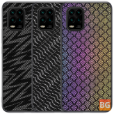 For Xiaomi Mi 10 Lite - Luxury Luster Twinkle Shield Woven Polyester + PU Leather Shockproof Protective Case