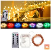 Waterproof Copper Wire Fairy String Lights with Remote Control for Christmas