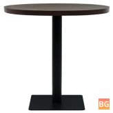Bistro Table with Metal Frame and Wood Grain Wood Top