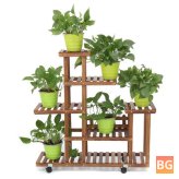 6 Tier Wooden Plant Stand for Display or Outdoor Use