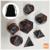 7Pcs Set of Antique Metal Polyhedral Dice for RPG