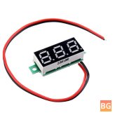 2.5-Inch Digital Red Display DC Voltage Meter with 2.5-Inch Cable