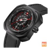 KADEMAN 663 Men's Watch - Waterproof Date Display, Leather Strap, Quartz Watch