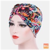 Pastoral Floral Pattern Beanie Scarf for Women