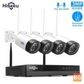 Hiseeu WNKIT-4HB312 8CH 3MP 1536P Wireless Security Camera and NVR with IR Outdoor Audio and Waterproof Wifi