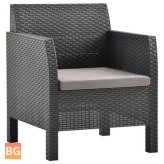 Garden Chairs with Cushion PP Anthracite