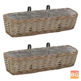 Wicker Balcony Boxes with PE Lining