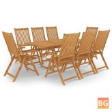 Set of 9 Teak Dining Chairs with Arms and Legs