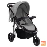 VidaXL 3-wheel Baby Stroller - Steel Luxury Stroller Cart Portable Pushchair Carrier