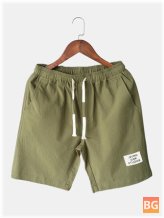 Short-sleeved Cotton Shorts for Men - Solid Color