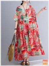 Summer Dresses for Women - O-Neck Floral Loose Bohemian