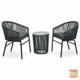 Bistro Set with Rattan Cushions
