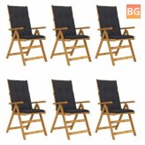 6-Piece Garden Chairs with Cushions