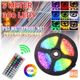 Waterproof RGB LED Strip Light Kit with Remote and Power Adapter