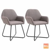 2 pcs Table Chairs in Taupe Fabric