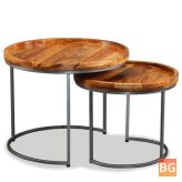 Mango Wood Side Table Set