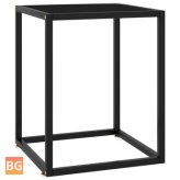 Table with Glass Top and Black Legs