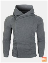 Sport Hooded Sweatshirt with Solid Zipper