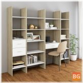 Book Cabinet Set - White and Sonoma Oak