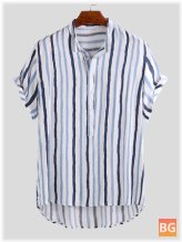 Henley Shirt with Vertical Stripe