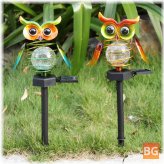 Solar Owl LED Lawn Lights - Wrought Iron Ground Plug