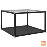 Black Table with Transparent Glass 23.6