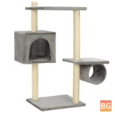 Scratch Post with Gray Sisal Scratch Pad