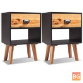Solid wood Bedside Tables - 40x30x58 cm