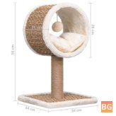 Cat furniture with tunnel and toy - 56 cm seagrass