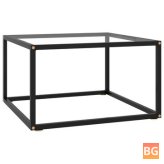 Table with Glass Top and Black Base - 23.6