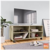 TV Cabinet with Castors -Oak 35.4