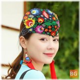 Embroidery Headband with Flower Print
