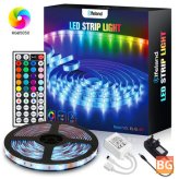 Elfeland RGB LED Strip TV Backlighting with 150 LEDs, 5050SMD, and 44 Buttons - Full kit