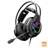 Tronsmart Glary Gaming Headset - 50mm Dynamic HD Noise Reduction RGB Luminous 3.5mm USB Headphone with Mic