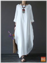 Summer Maxi Dress - Women's 100% Cotton Baggy Pockets