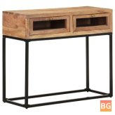 Solid Acacia Wood Console Table - 35.4''x13.8'';x29.9