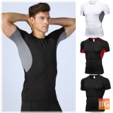 YUERLIAN Men's Compression Tops Athletic Running Training Gym T-Shirts Apparel Running Shirt Men's Bodybuilding Sport T-Shirt