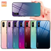 Redmi 9A Case with Gradient Color Tinted Glass Shockproof and Scratch Resistant Protective Cover
