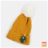 Christmas Woolen Thicken Beanie for Women - With a Plush Ball