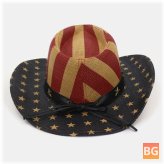 Summer Prairie Straw Hat for Male - American Flag