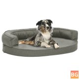 Dog Bed - Ergonomic Linen Look - Gray