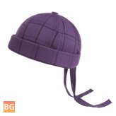 Unisex Warm Plaid Hat with Adjustable Back Strap and Brim