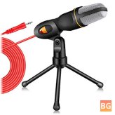 Bakeey Live Mic for Gaming - 3.5mm Wired Microphone with Holder - Desktop Tripod
