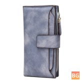 Women's Matte Wallet Hasp with Card Holder and Coin Bags