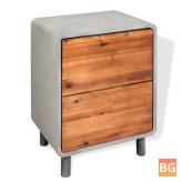 Nightstand with Concrete and Wood Frame